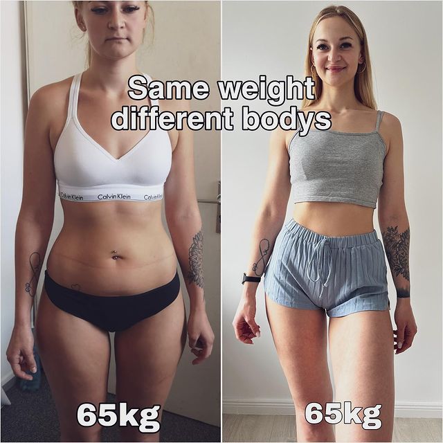 同じ体重でも体脂肪が下がると、見た目が引き締まる