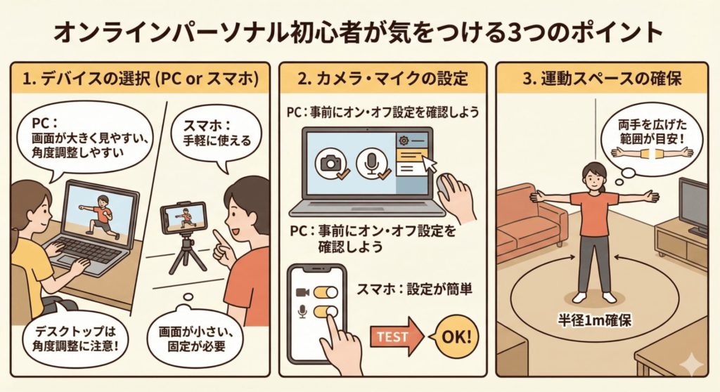 オンラインパーソナルトレーニング開始時の注意点