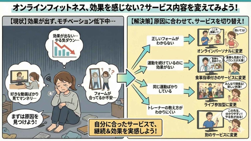 オンラインフィットネスで成果を実感できない方は少し変化をくわえる