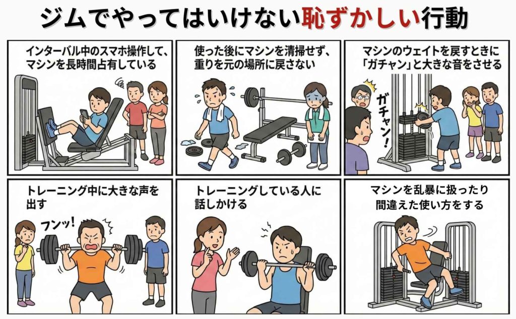 ジムでやってはいけない行動