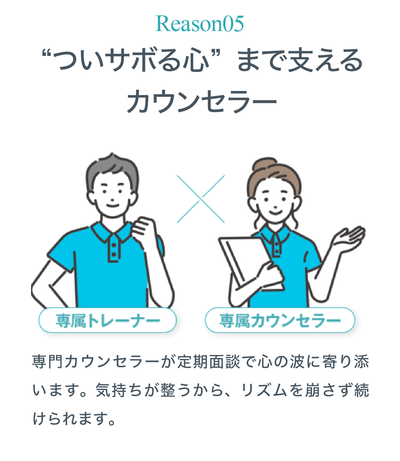 REASON 05 Wの専属サポート2人のプロがチームであなたを支えます！